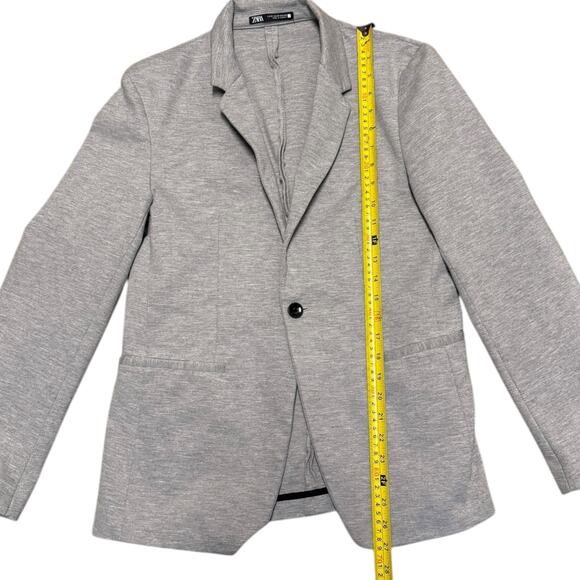 Zara Gray Comfort Jacket Single Button Blazer Size Medium - Picture 6 of 6